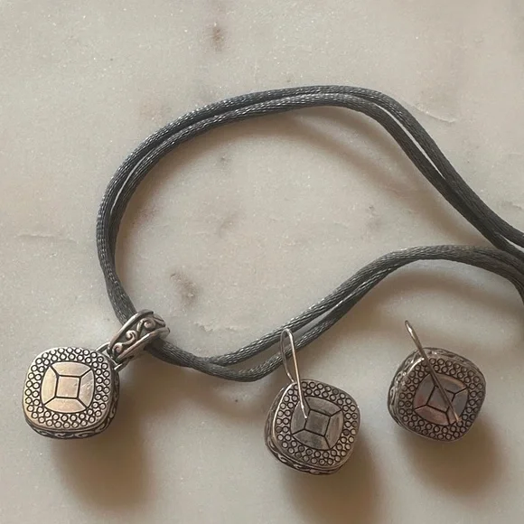 Brighton Black and Silver Necklace Set